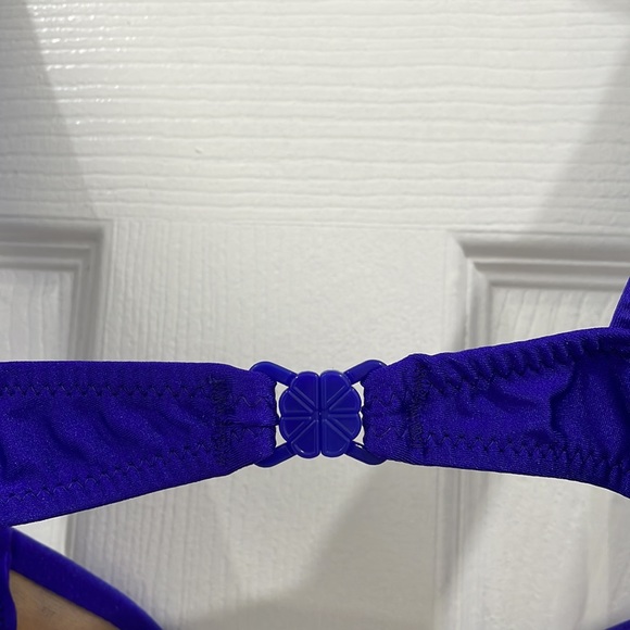 Deep blue purple vintage two piece bikini top and bottom 36B size large bottom - Picture 5 of 14